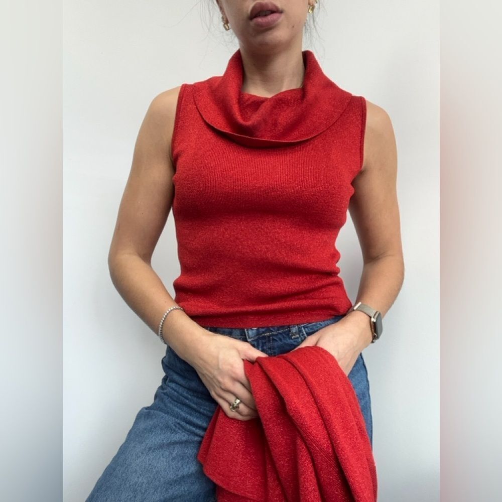Vintage Jospeh A Silk Knit Twin Set Tank Top and Cardigan Two Piece Set Size S - Picture 3 of 13